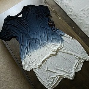 Ava & Viv hand dyed ombre high low tunic shirt